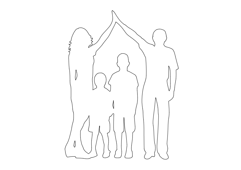 Free Family Posing Elevation CAD Block – DWG, DXF, PDF Format