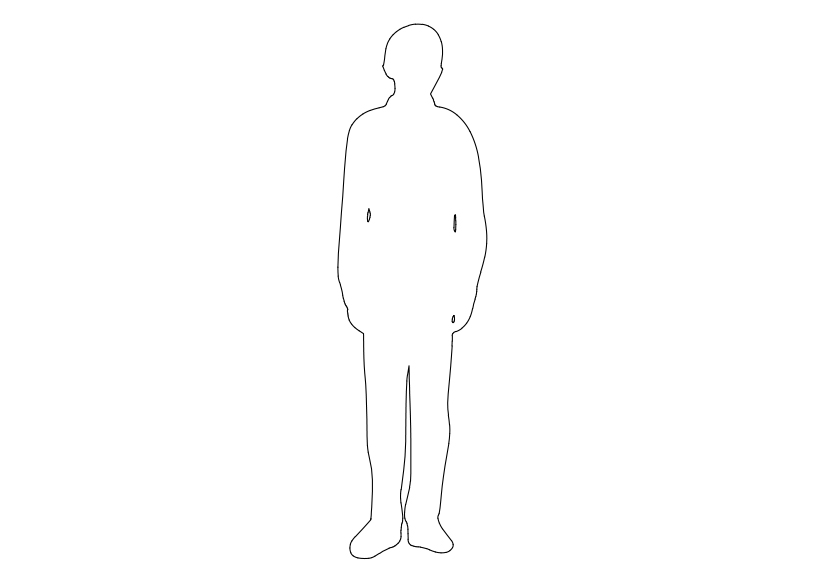 Free Person Standing Elevation CAD Block – DWG, DXF, PDF Format