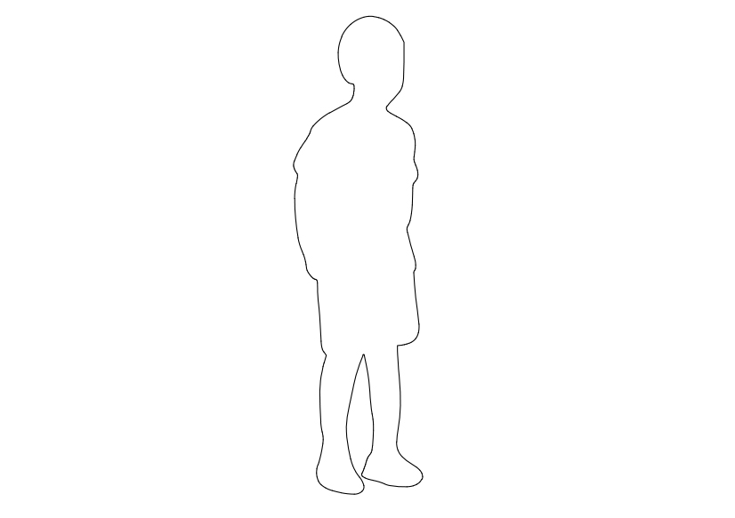 Free Person Standing Elevation CAD Block – DWG, DXF, PDF Format