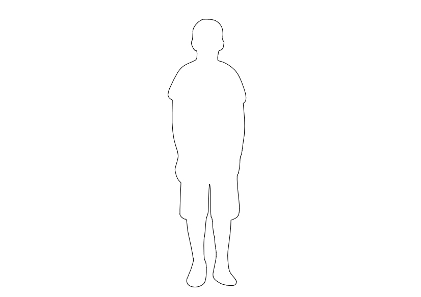 Free Person Standing Elevation CAD Block – DWG, DXF, PDF Format