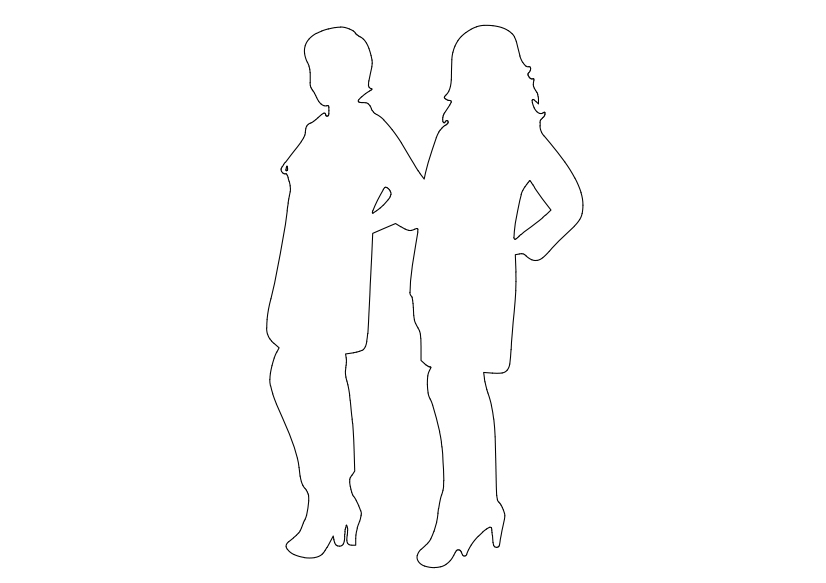 Free People Standing Elevation CAD Block – DWG, DXF, PDF Format