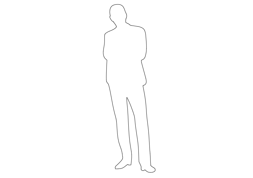 Free Person Standing Elevation CAD Block – DWG, DXF, PDF Format