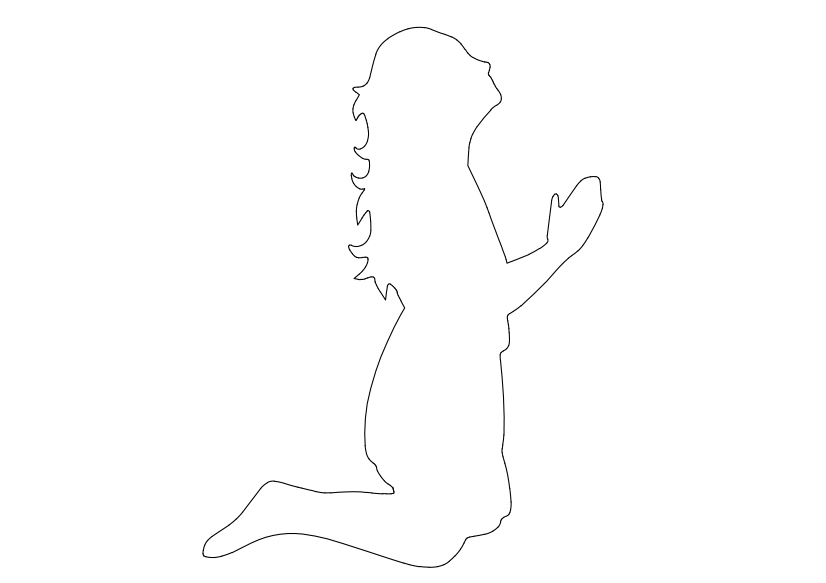 Free Person Praying Elevation CAD Block – DWG, DXF, PDF Format