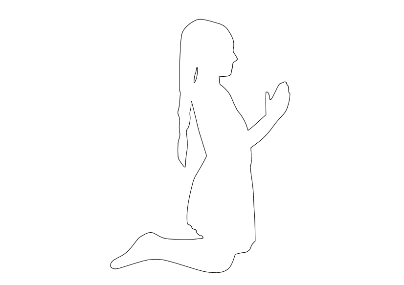 Free Person Praying Elevation CAD Block – DWG, DXF, PDF Format