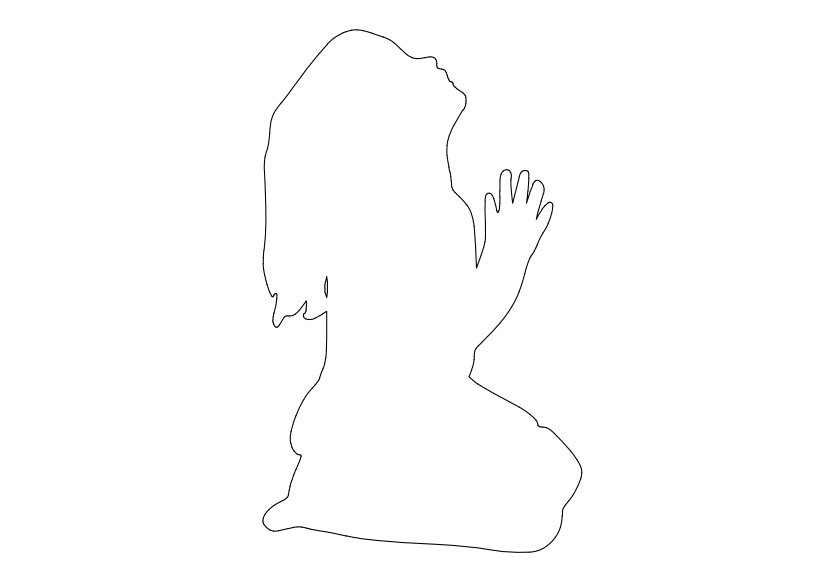 Free Person Praying Elevation CAD Block – DWG, DXF, PDF Format