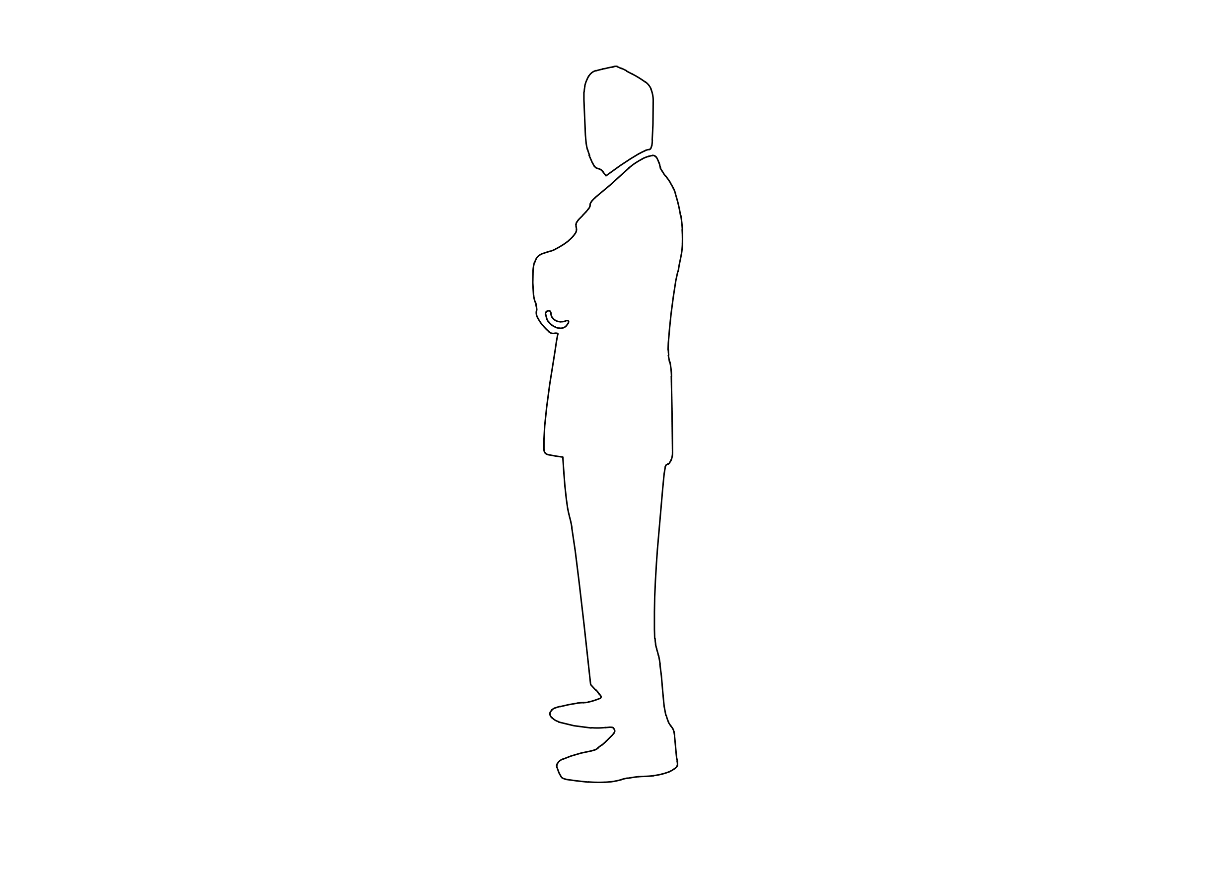 Free Person Standing Elevation CAD Block – DWG, DXF, PDF Format
