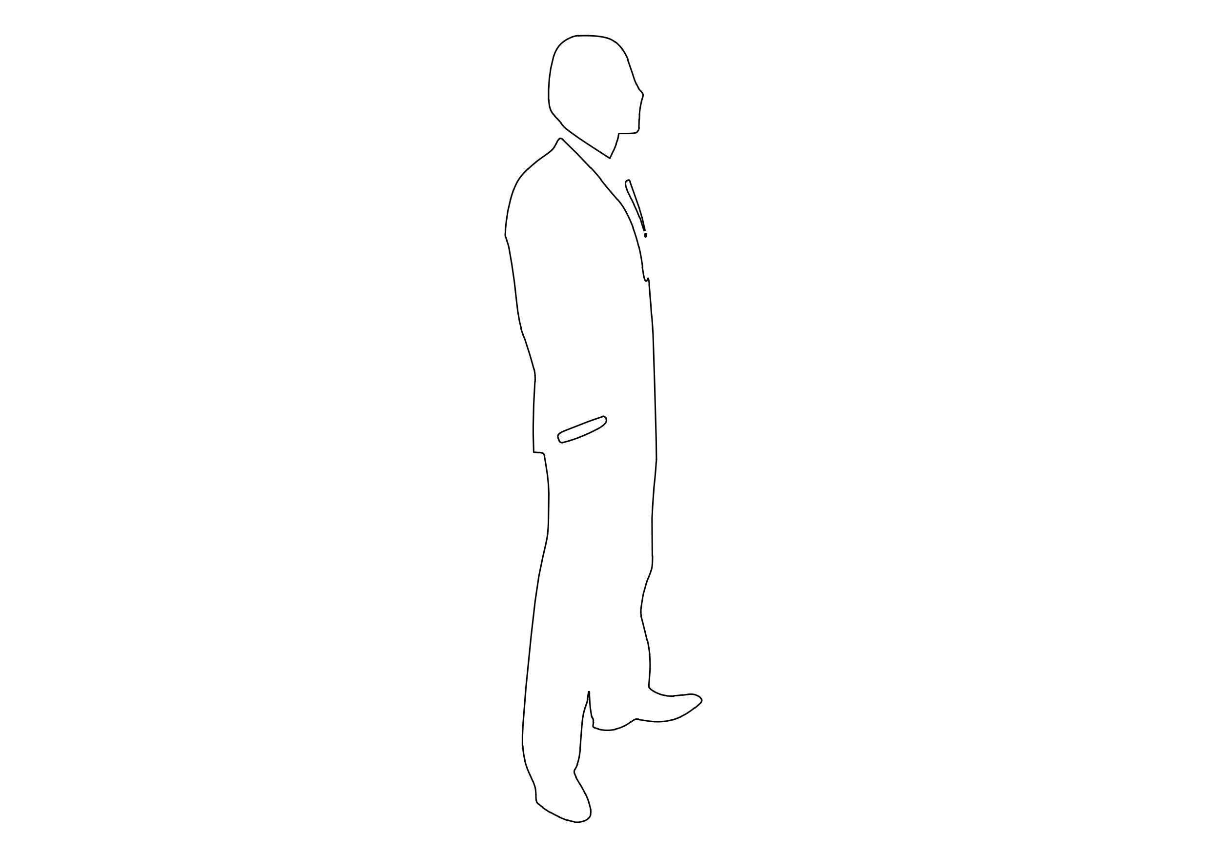 Free Person Standing Elevation CAD Block – DWG, DXF, PDF Format