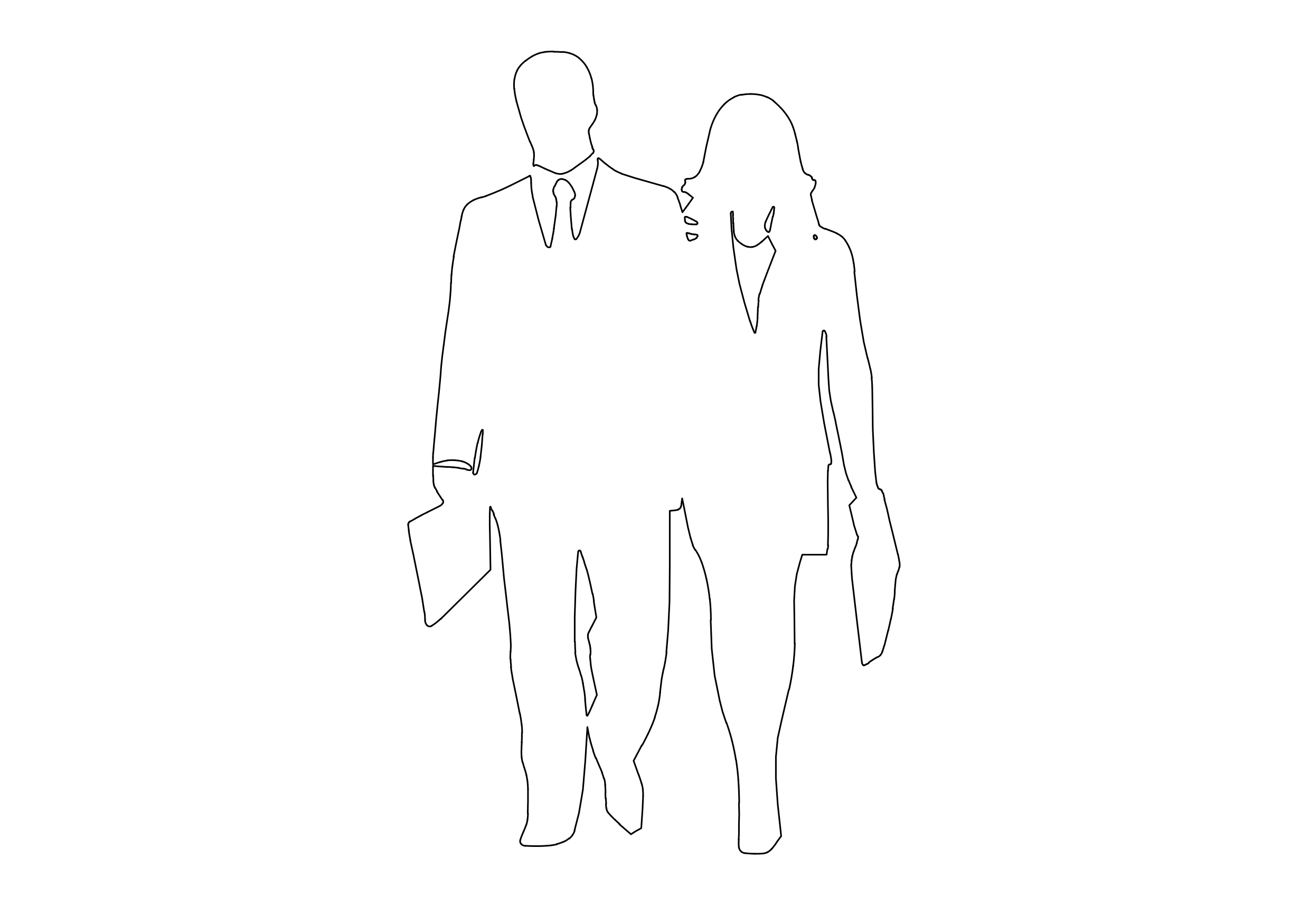 Free People Standing Elevation CAD Block – DWG, DXF, PDF Format