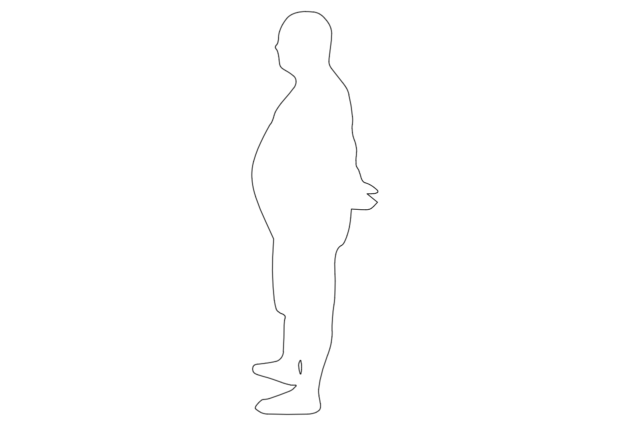 Free Person Standing Elevation CAD Block – DWG, DXF, PDF Format