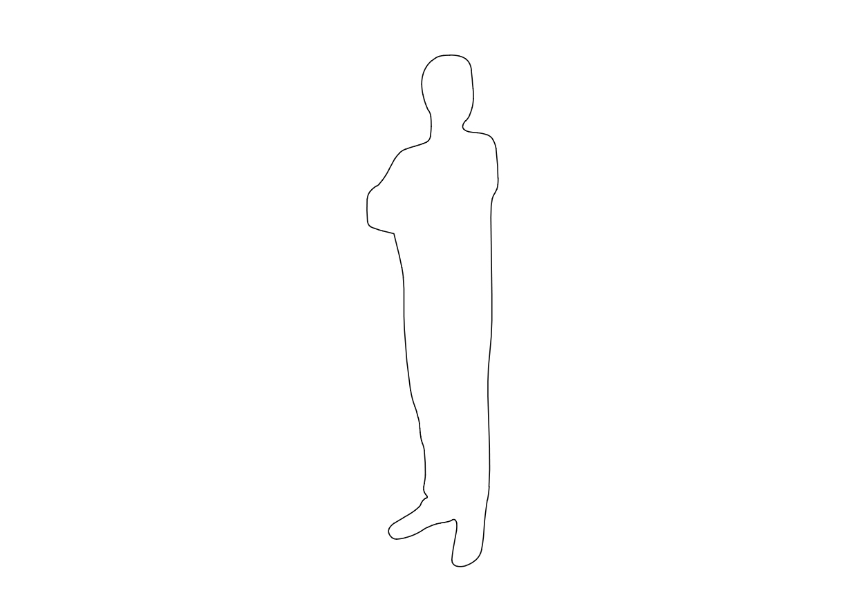 Free Person Standing Elevation CAD Block – DWG, DXF, PDF Format