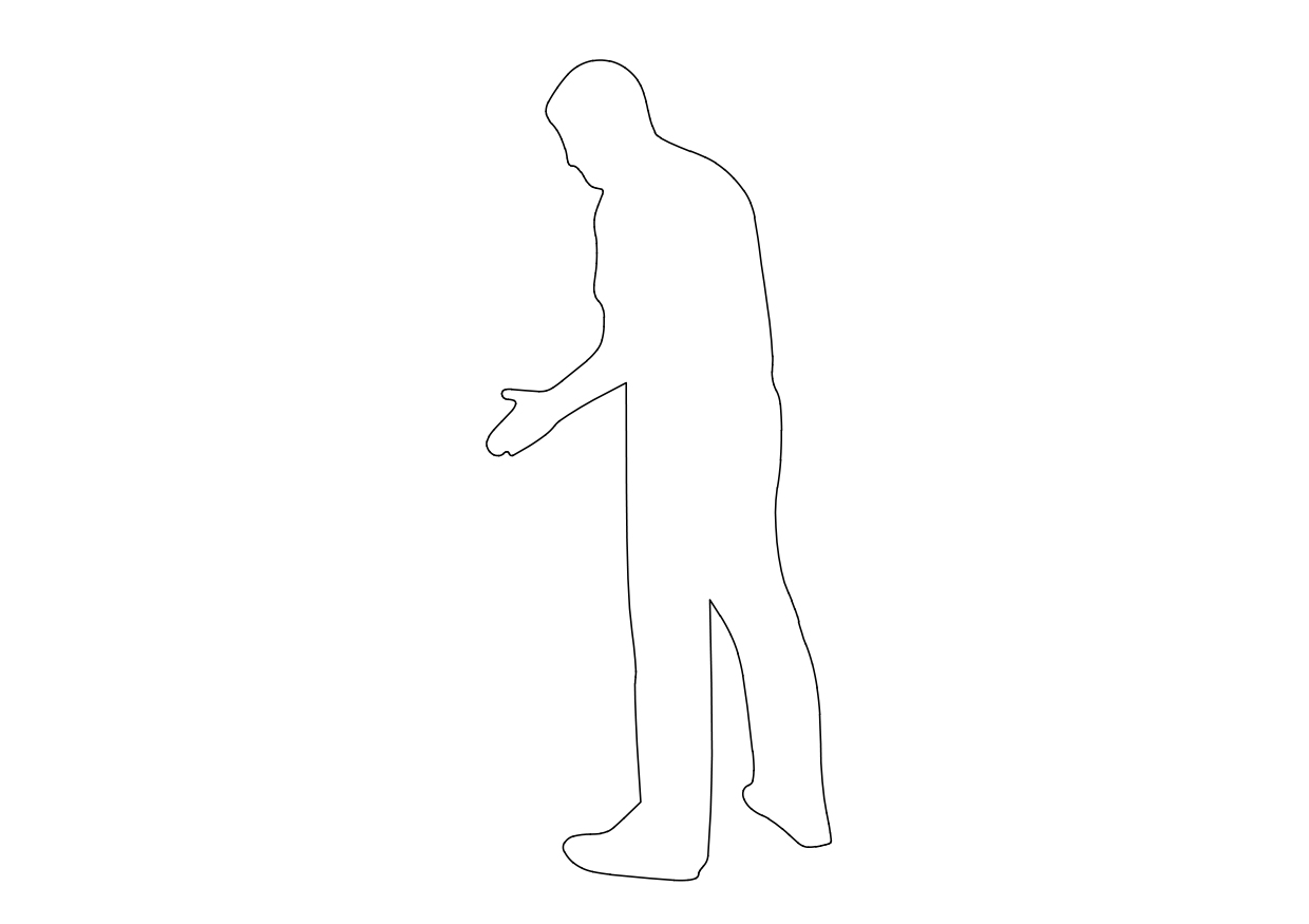 Free Person Standing Elevation CAD Block – DWG, DXF, PDF Format