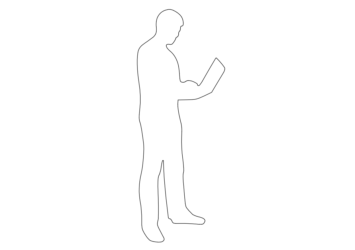 Free Person Standing Elevation CAD Block – DWG, DXF, PDF Format