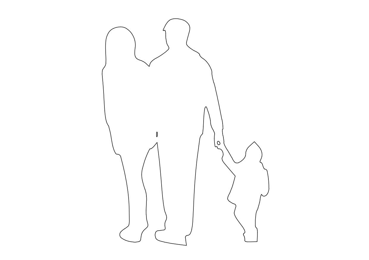 Free People Standing Elevation CAD Block – DWG, DXF, PDF Format