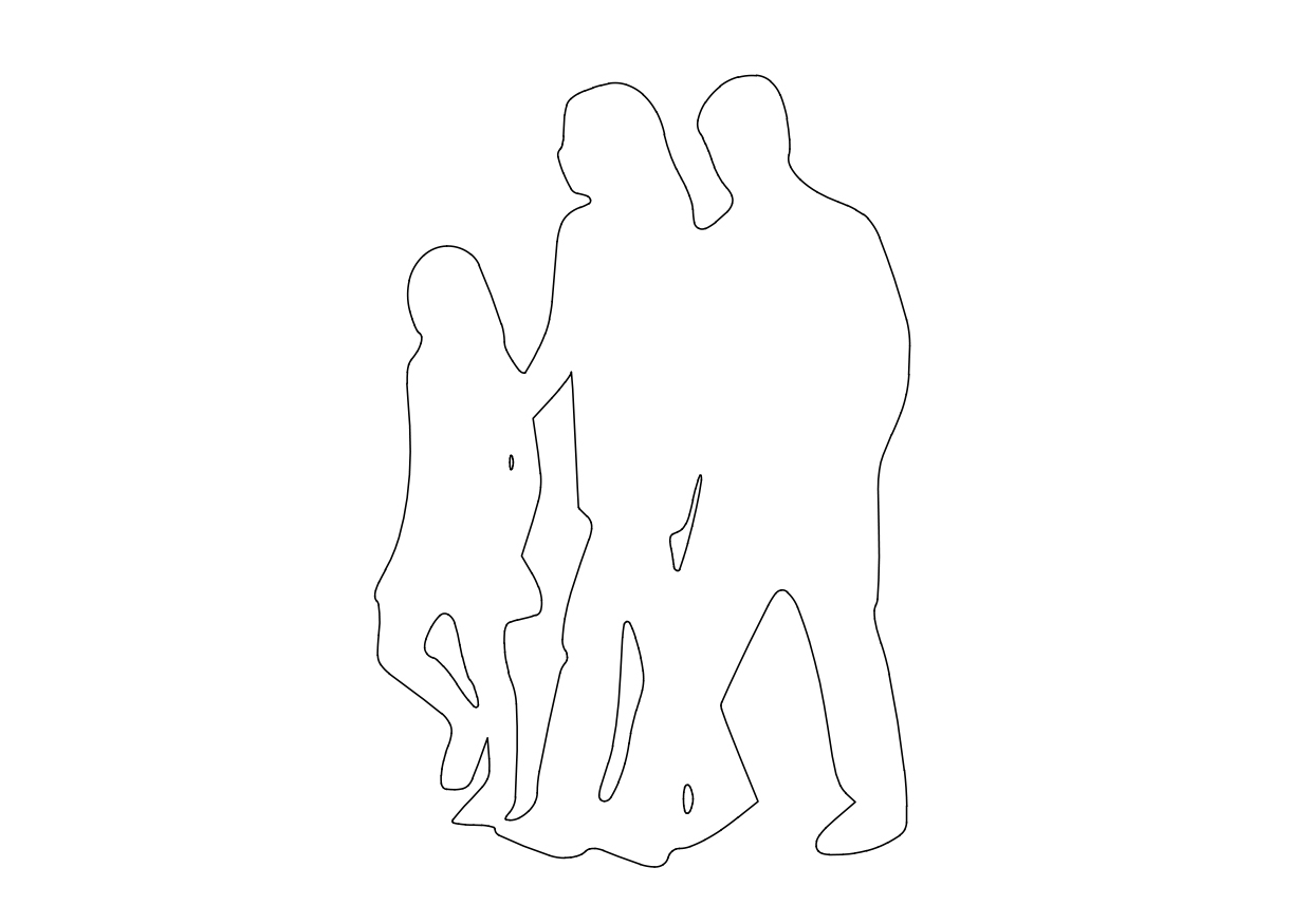 Free People Walking Elevation CAD Block – DWG, DXF, PDF Format