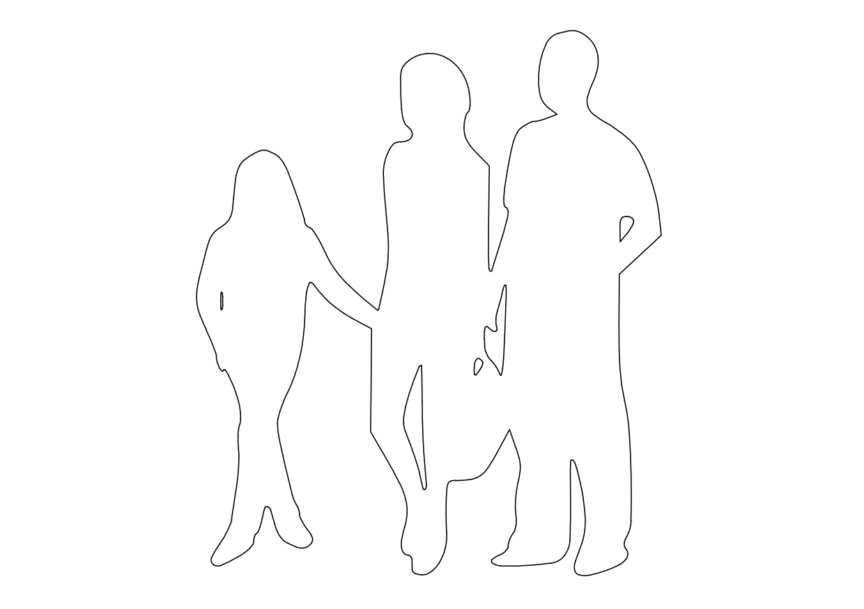 Free People Standing Elevation CAD Block – DWG, DXF, PDF Format