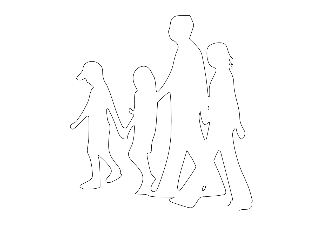 Free People Walking Elevation CAD Block – DWG, DXF, PDF Format