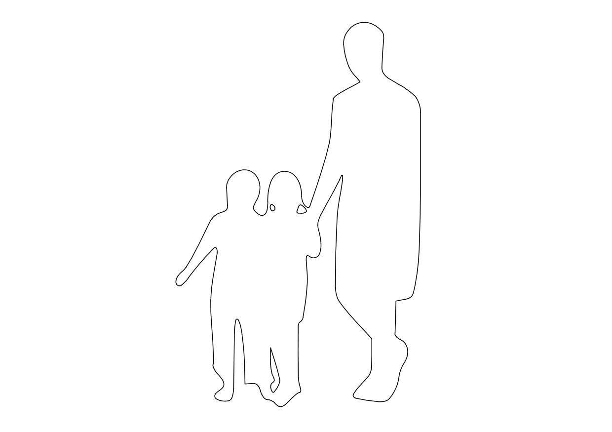 Free People Standing Elevation CAD Block – DWG, DXF, PDF Format