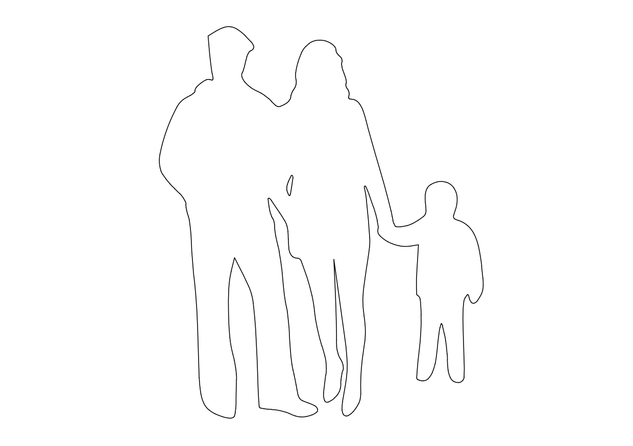 Free Family Standing Elevation CAD Block – DWG, DXF, PDF Format