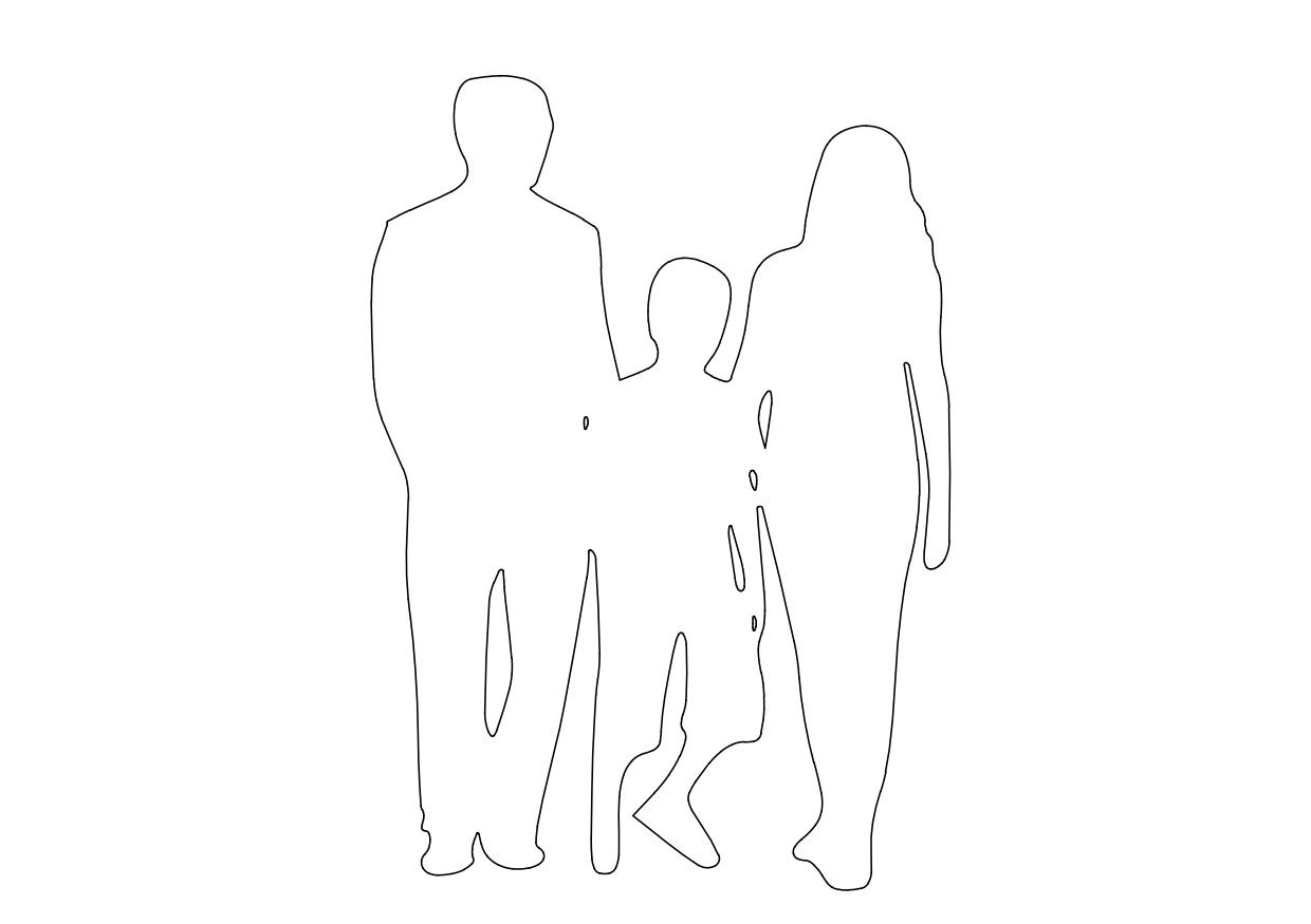 Free People Standing Elevation CAD Block – DWG, DXF, PDF Format