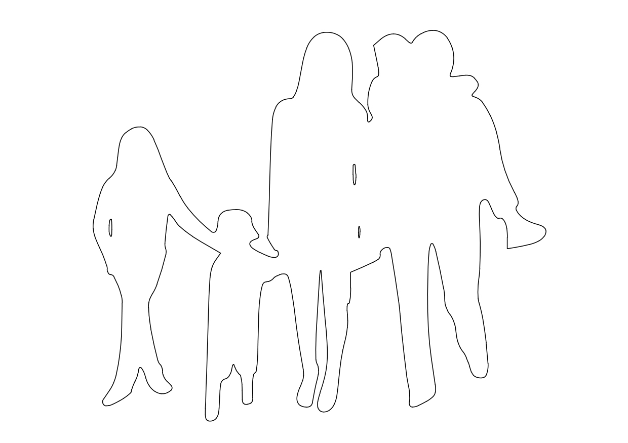 Free Family Walking Elevation CAD Block – DWG, DXF, PDF Format