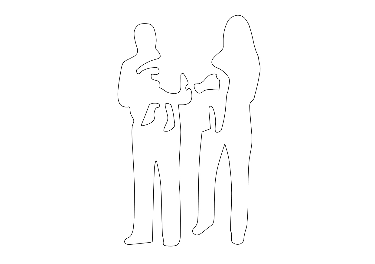 Free People Standing Elevation CAD Block – DWG, DXF, PDF Format