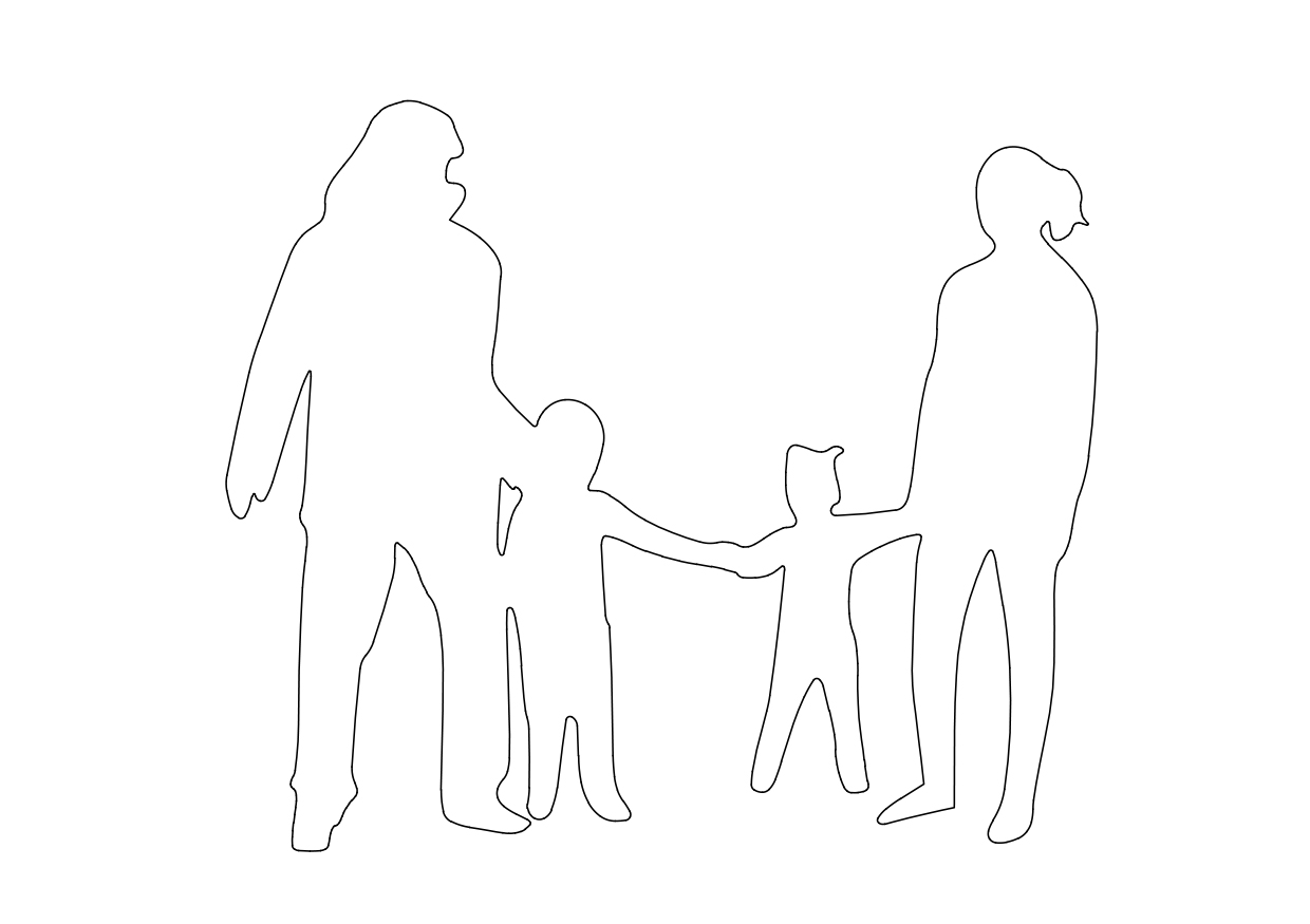 Free Family Standing Elevation CAD Block – DWG, DXF, PDF Format