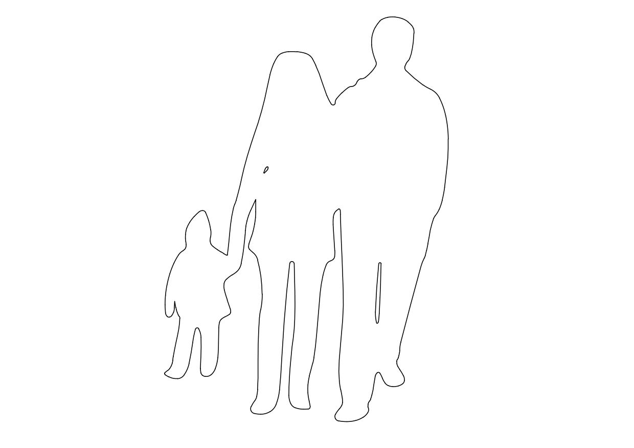 Free Family Walking Elevation CAD Block – DWG, DXF, PDF Format