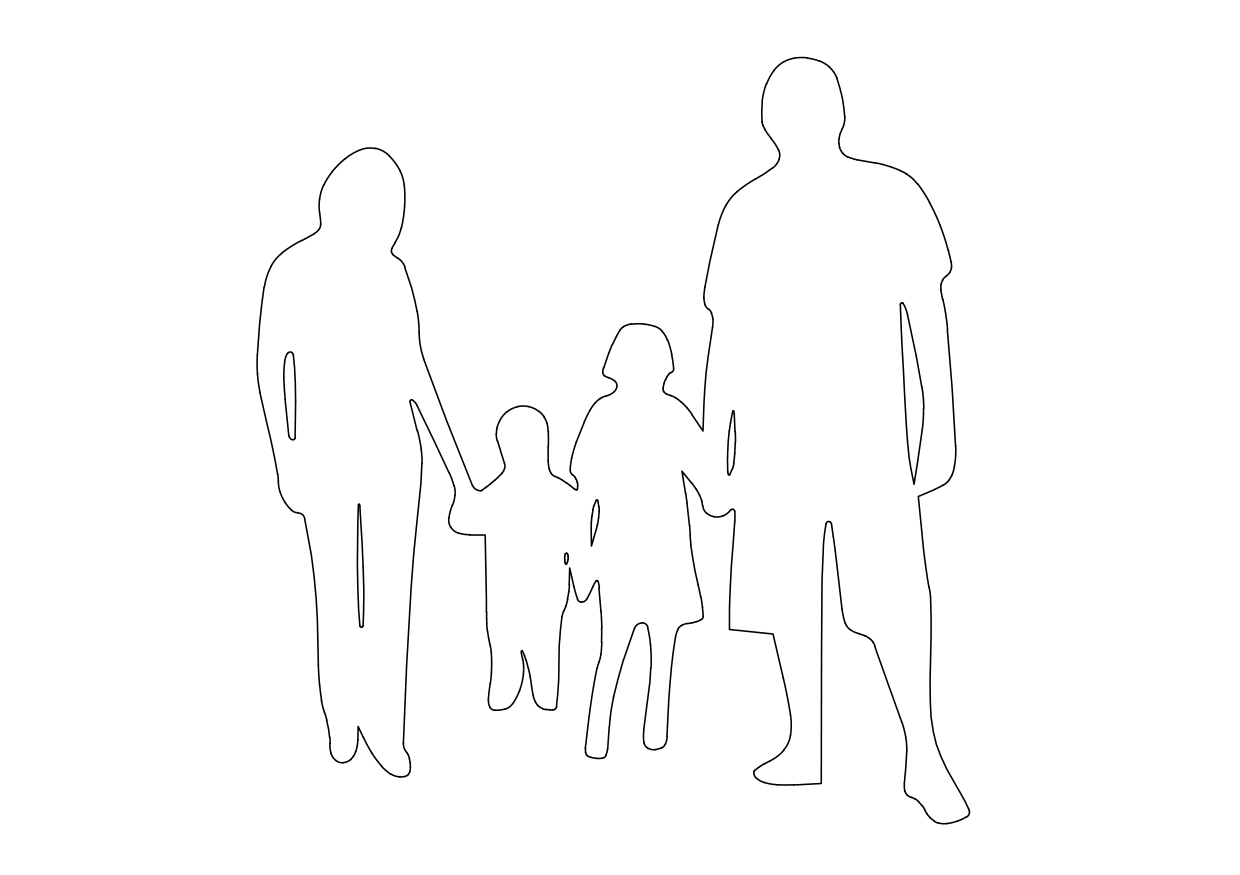 Free Family Standing Elevation CAD Block – DWG, DXF, PDF Format