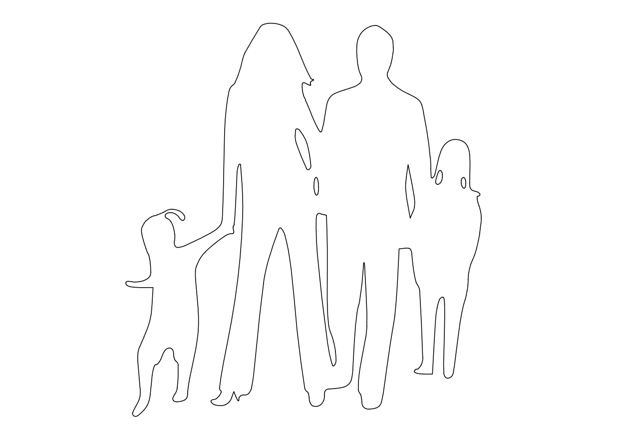 Free Family Standing Elevation CAD Block – DWG, DXF, PDF Format