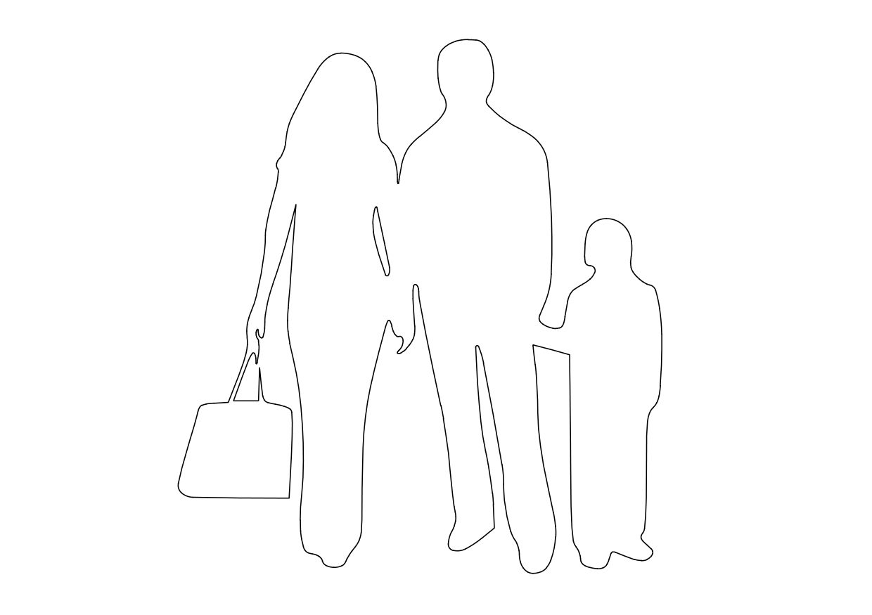 Free People Standing Elevation CAD Block – DWG, DXF, PDF Format