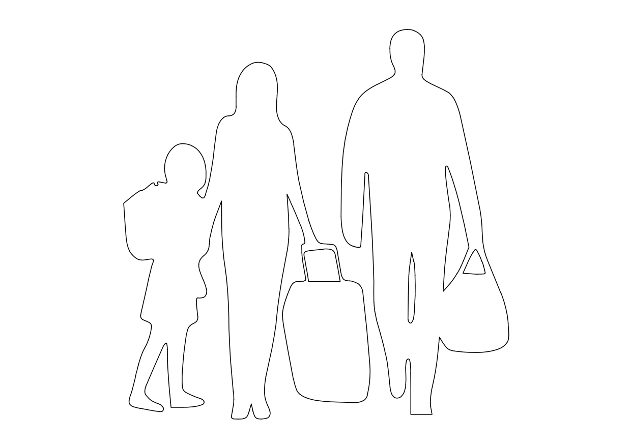 Free People Standing Elevation CAD Block – DWG, DXF, PDF Format