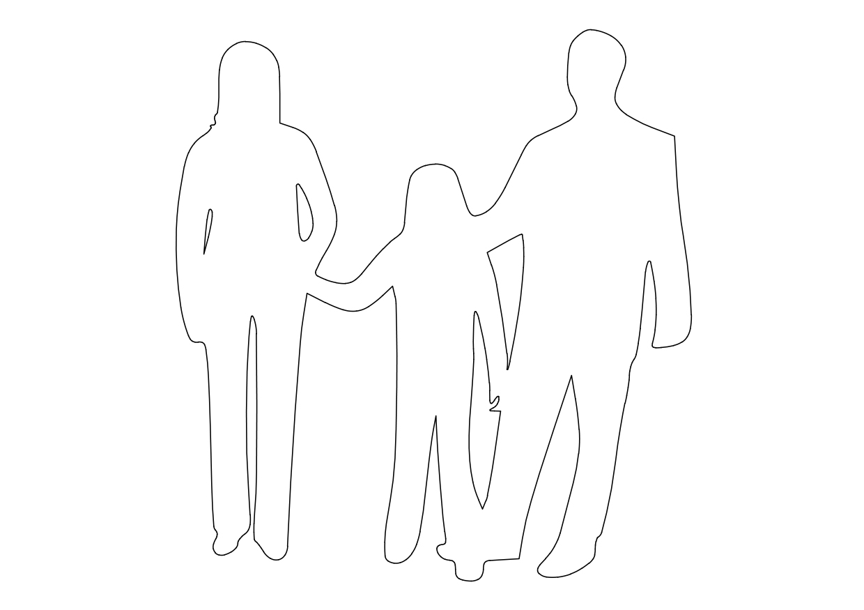 Free Family Standing Elevation CAD Block – DWG, DXF, PDF Format