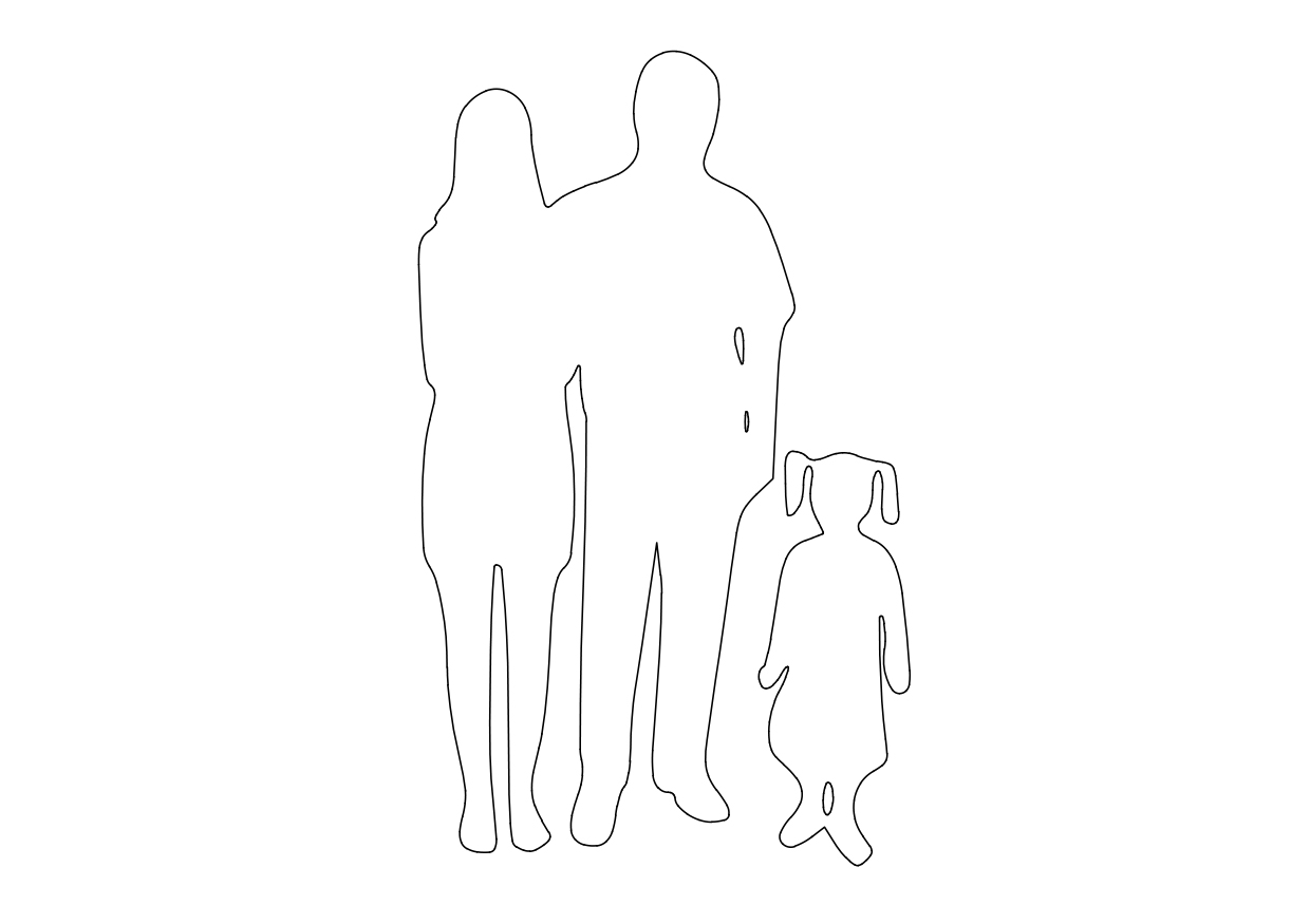 Free Family Standing Elevation CAD Block – DWG, DXF, PDF Format