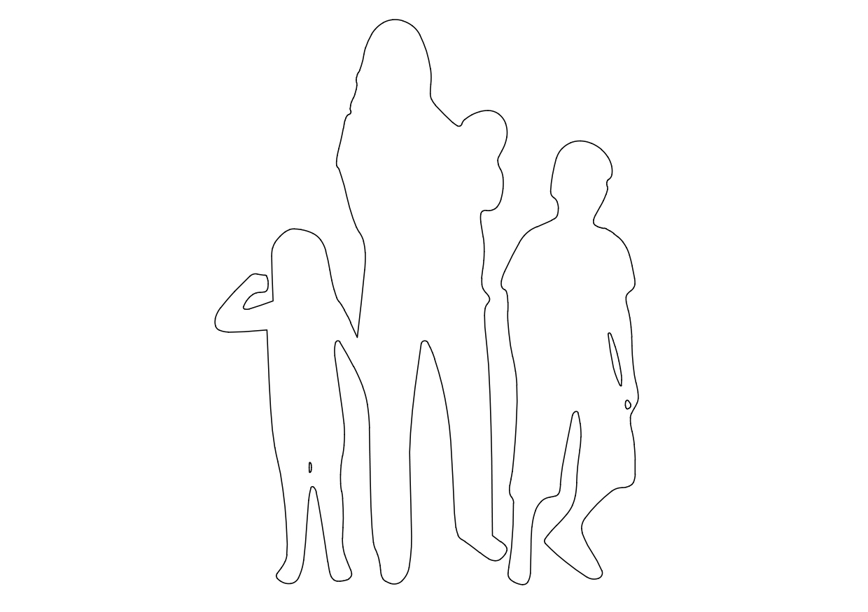 Free Family Standing Elevation CAD Block – DWG, DXF, PDF Format
