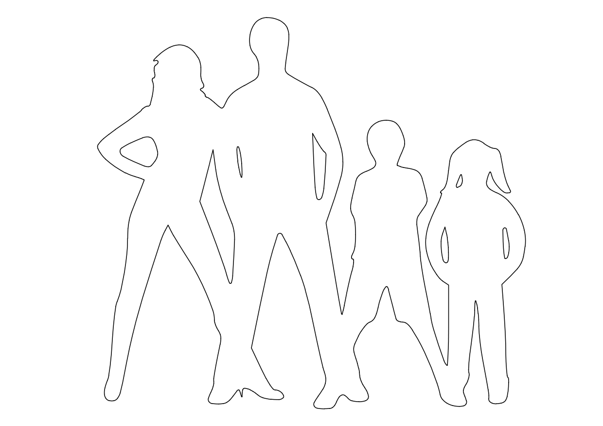 Free Family Standing Elevation CAD Block – DWG, DXF, PDF Format