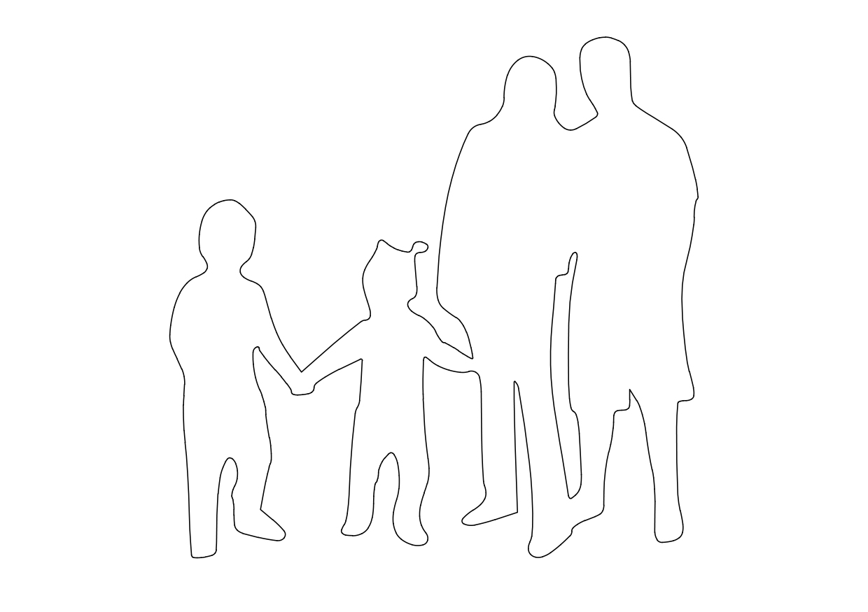 Free Family Standing Elevation CAD Block – DWG, DXF, PDF Format