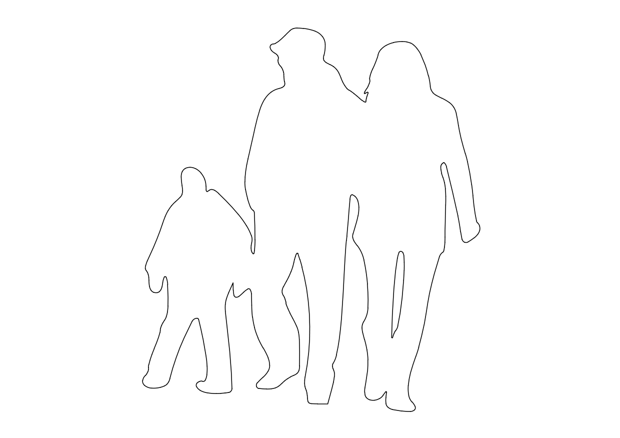 Free Family Walking Elevation CAD Block – DWG, DXF, PDF Format