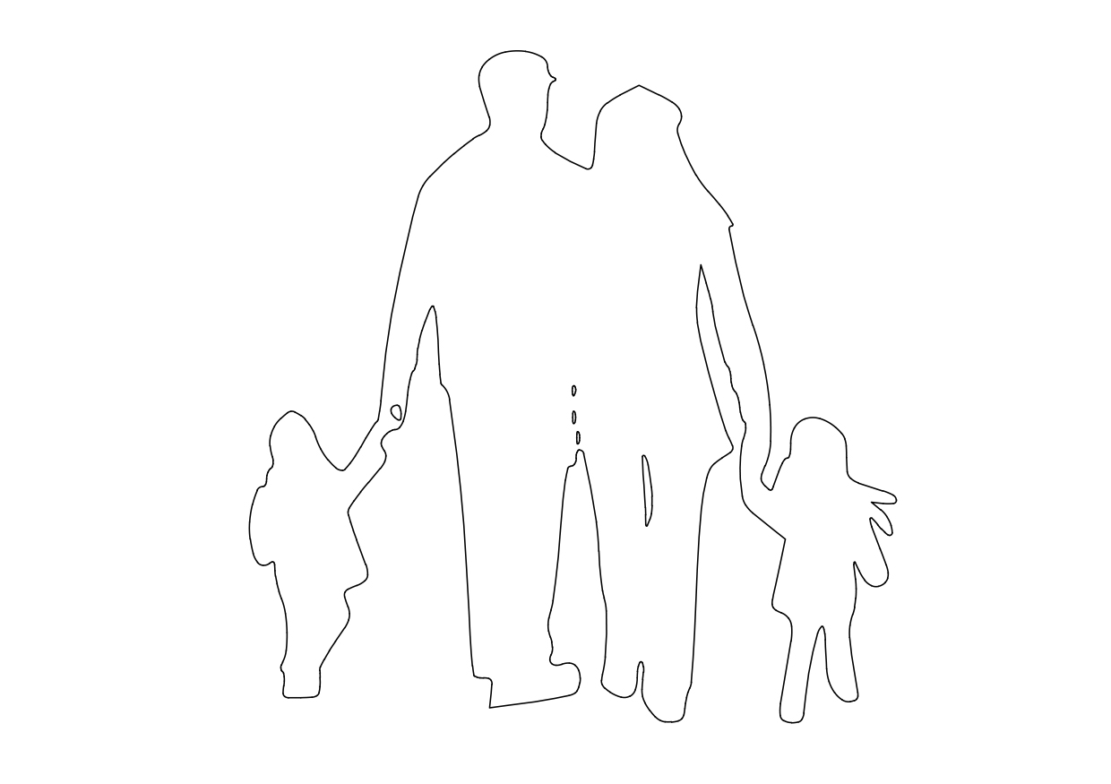 Free Family Standing Elevation CAD Block – DWG, DXF, PDF Format