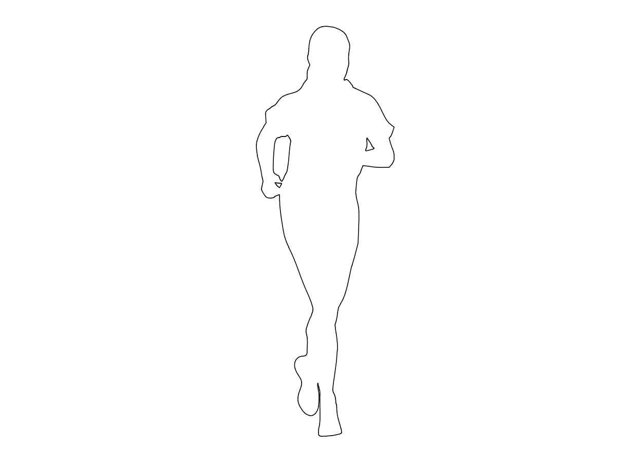 Free Person Running Elevation CAD Block – DWG, DXF, PDF Format