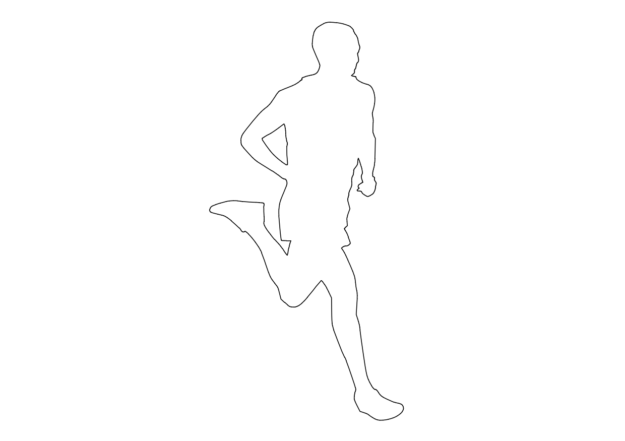 Free Person Running Elevation CAD Block – DWG, DXF, PDF Format