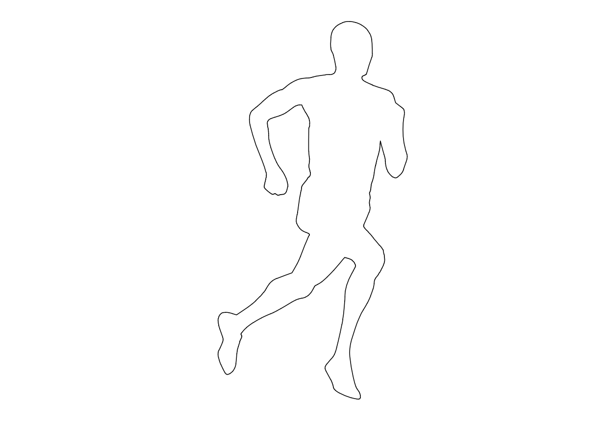 Free Person Running Elevation CAD Block – DWG, DXF, PDF Format