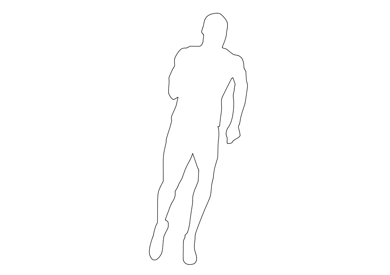 Free Person Running Elevation CAD Block – DWG, DXF, PDF Format