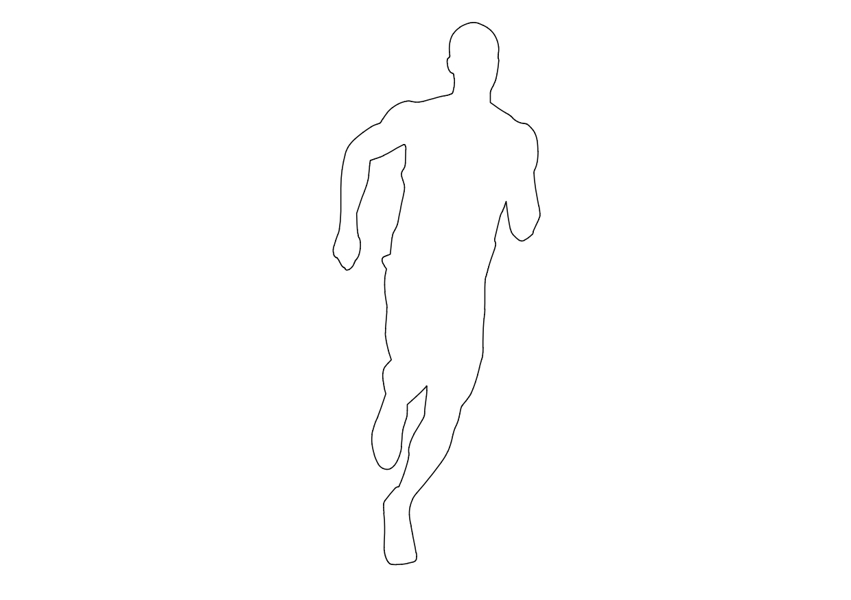 Free Person Running Elevation CAD Block – DWG, DXF, PDF Format