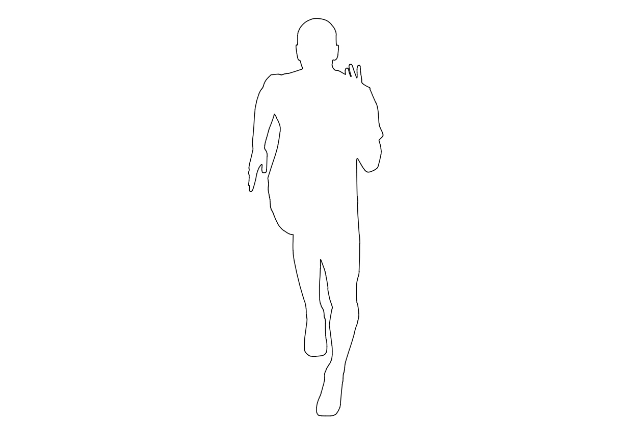 Free Person Running Elevation CAD Block – DWG, DXF, PDF Format