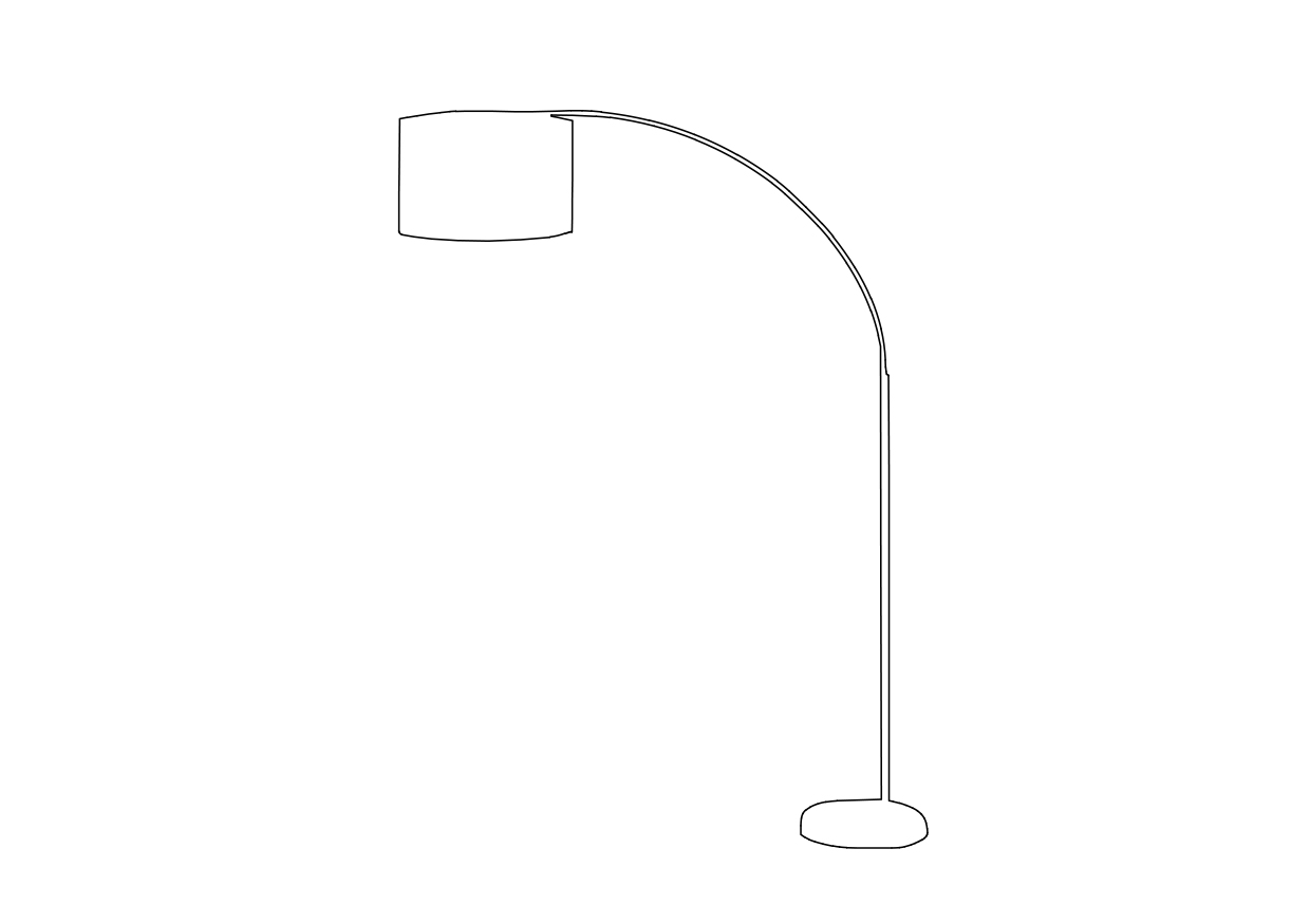 Free Floor Lamp Elevation CAD Block – DWG, DXF, PDF Format