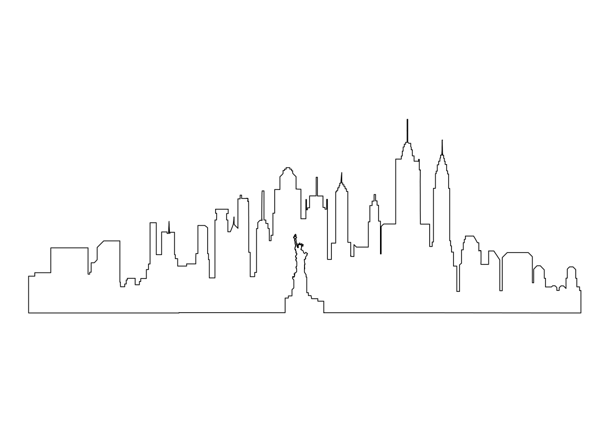 Free New York USA Skyline CAD Block – DWG, DXF, PDF Format