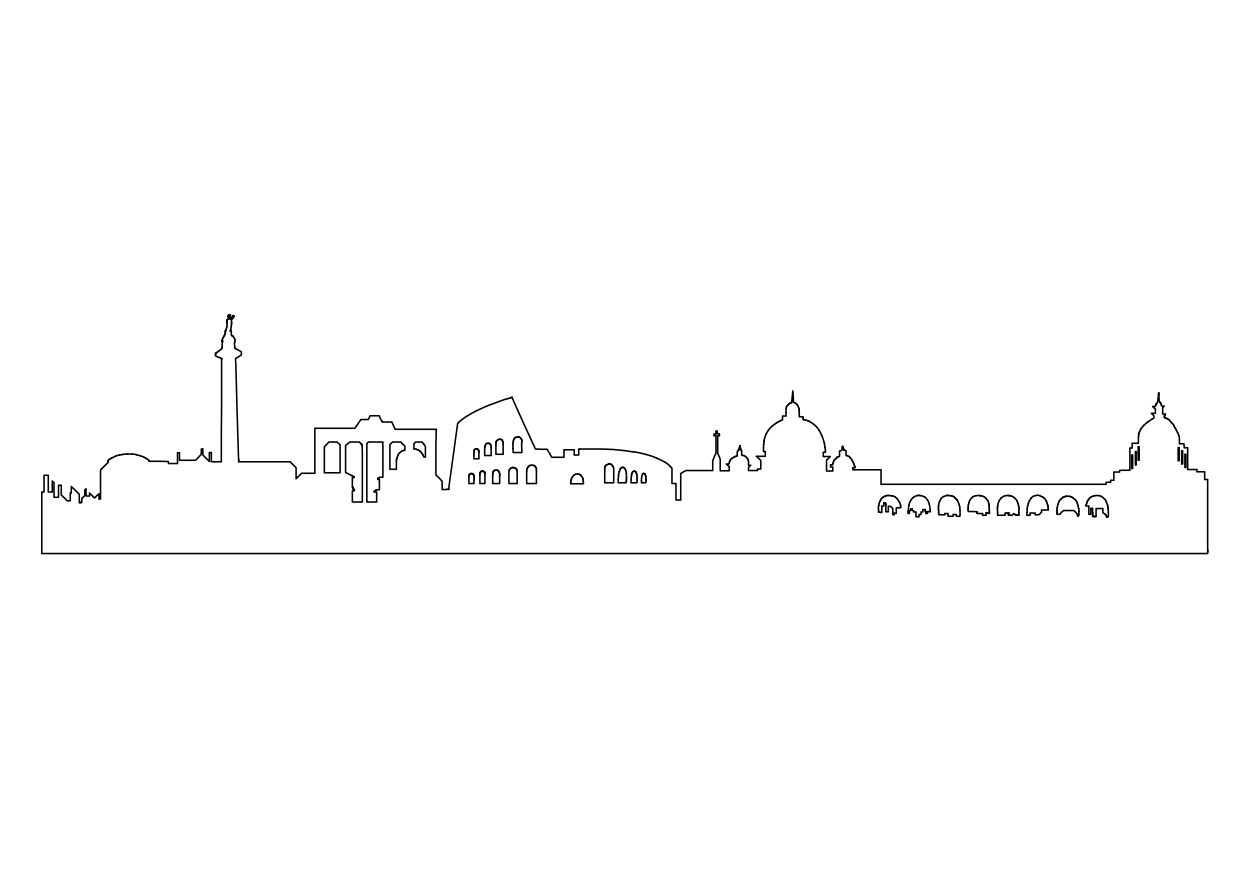 Free Rome Italy Skyline CAD Block – DWG, DXF, PDF Format