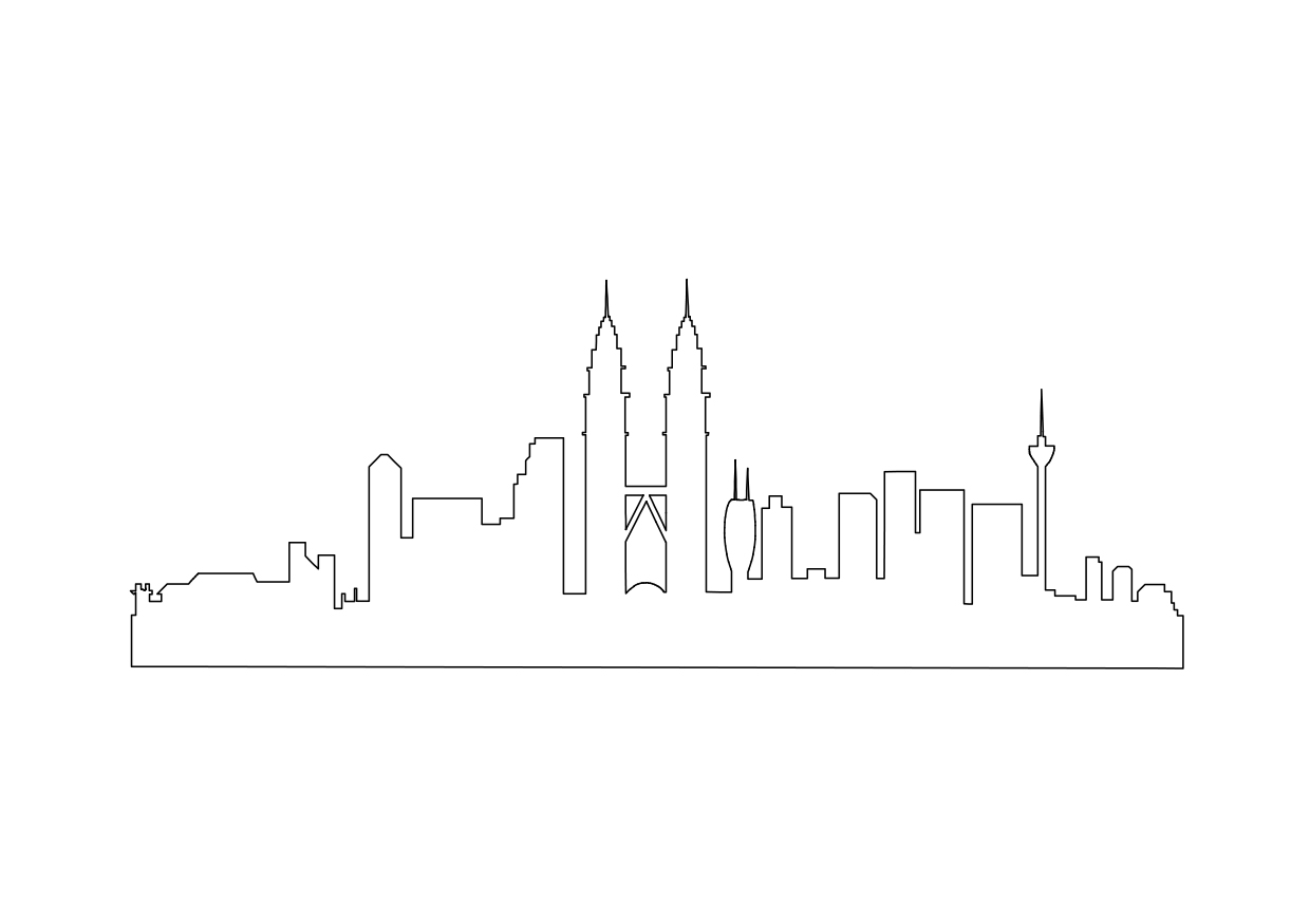 Free Kuala Lumpur Malaysia Skyline CAD Block – DWG, DXF, PDF Format