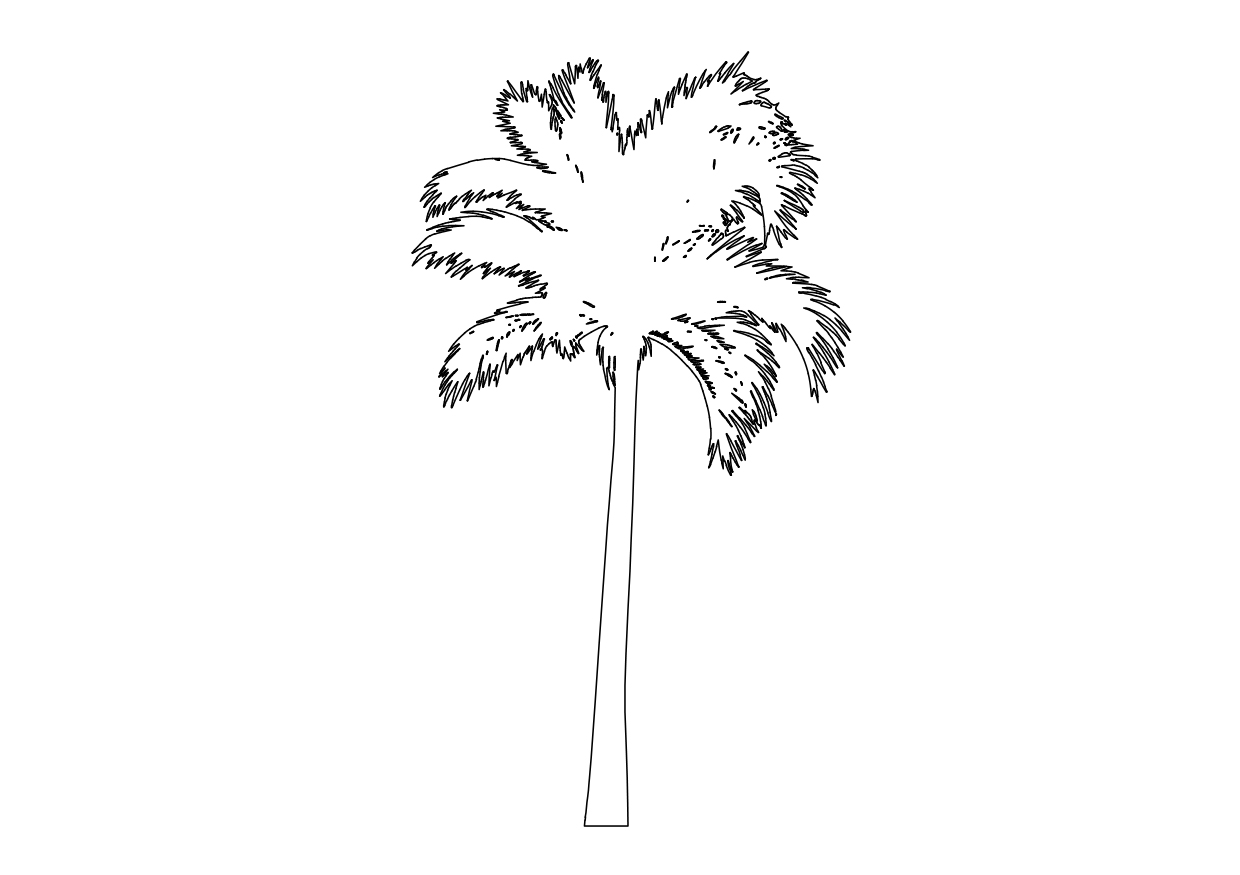 Free Palm Tree Elevation CAD Block – DWG, DXF, PDF Format