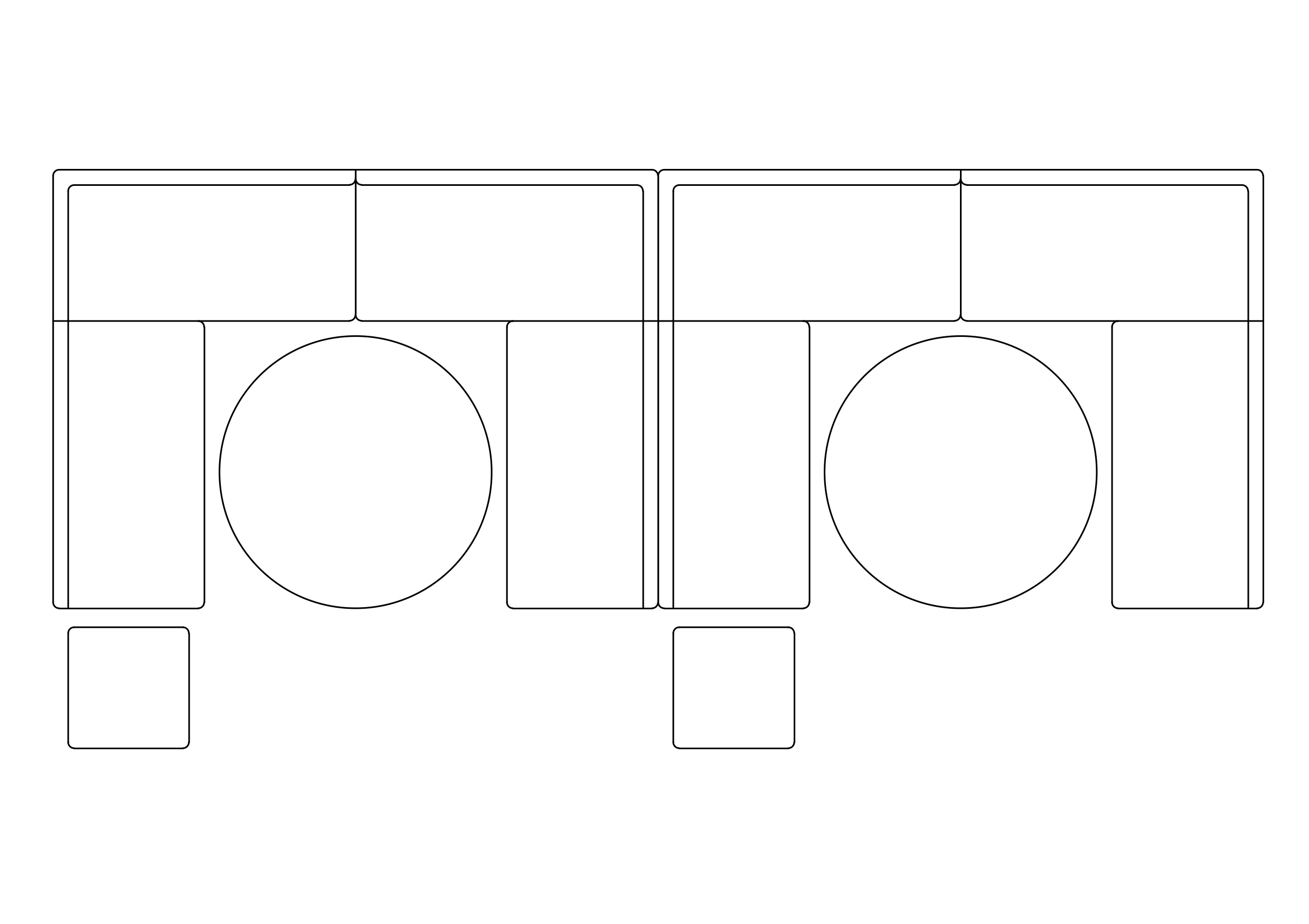Free U-shape diner booth sofa CAD Block – DWG, DXF, PDF Format